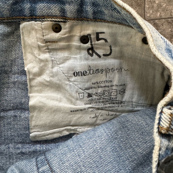 One Teaspoon Bandits Denim Shorts Size 25 - Picture 4 of 6